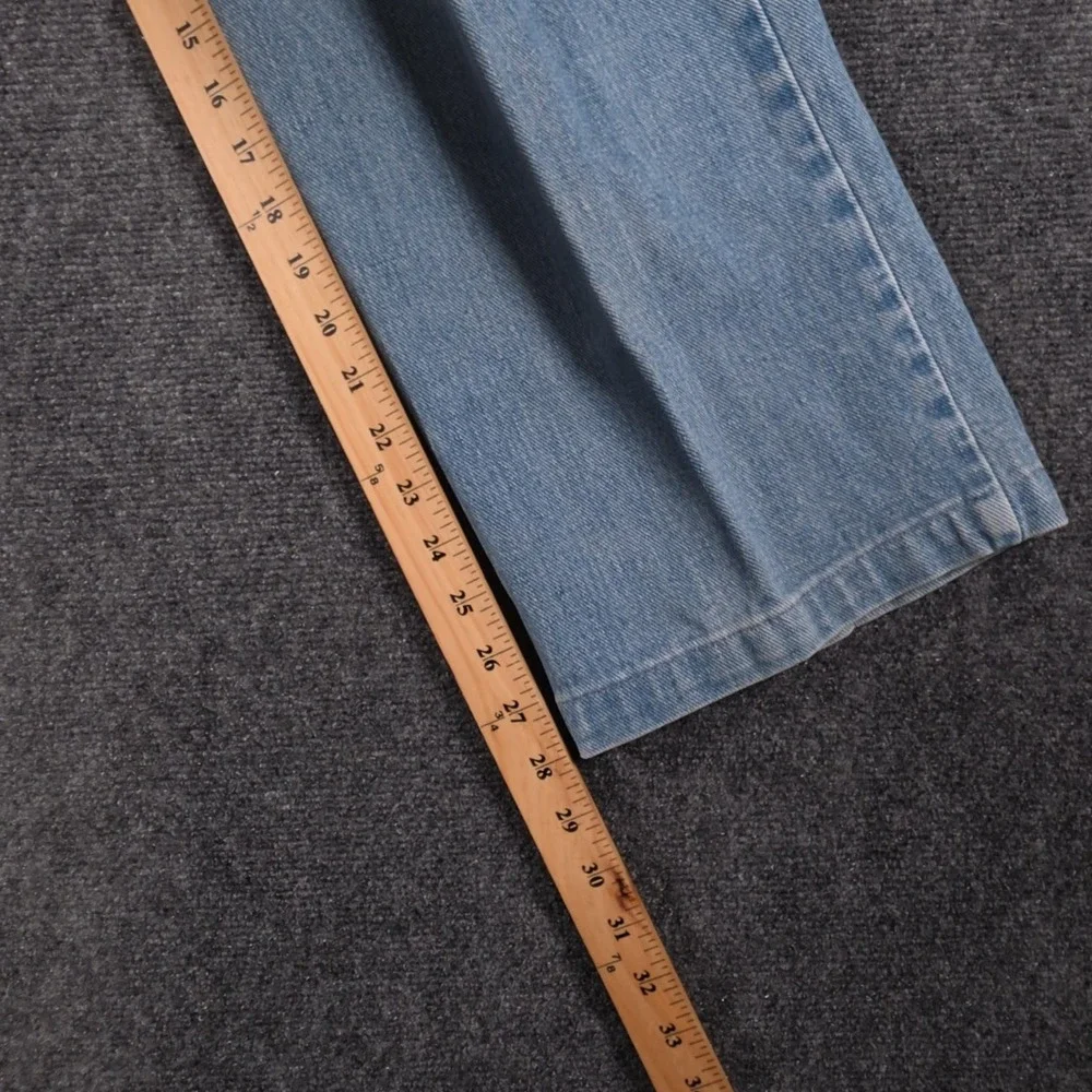VTG Gramicci Jeans Mens XL 36x28 Blue Light Wash Denim Embroidered Made USA Belt